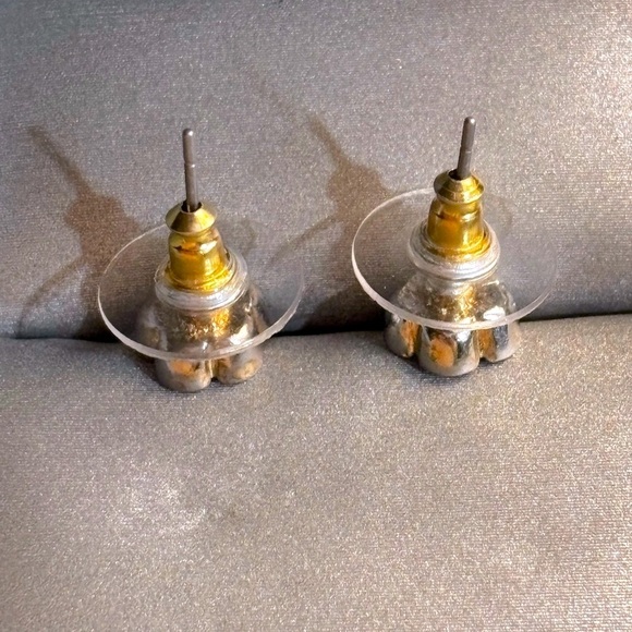 Anthropologie Gold Floral Stud Earrings - Picture 5 of 5